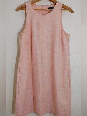 J. Crew Sleeveless Light Pink Linen Midi Dress